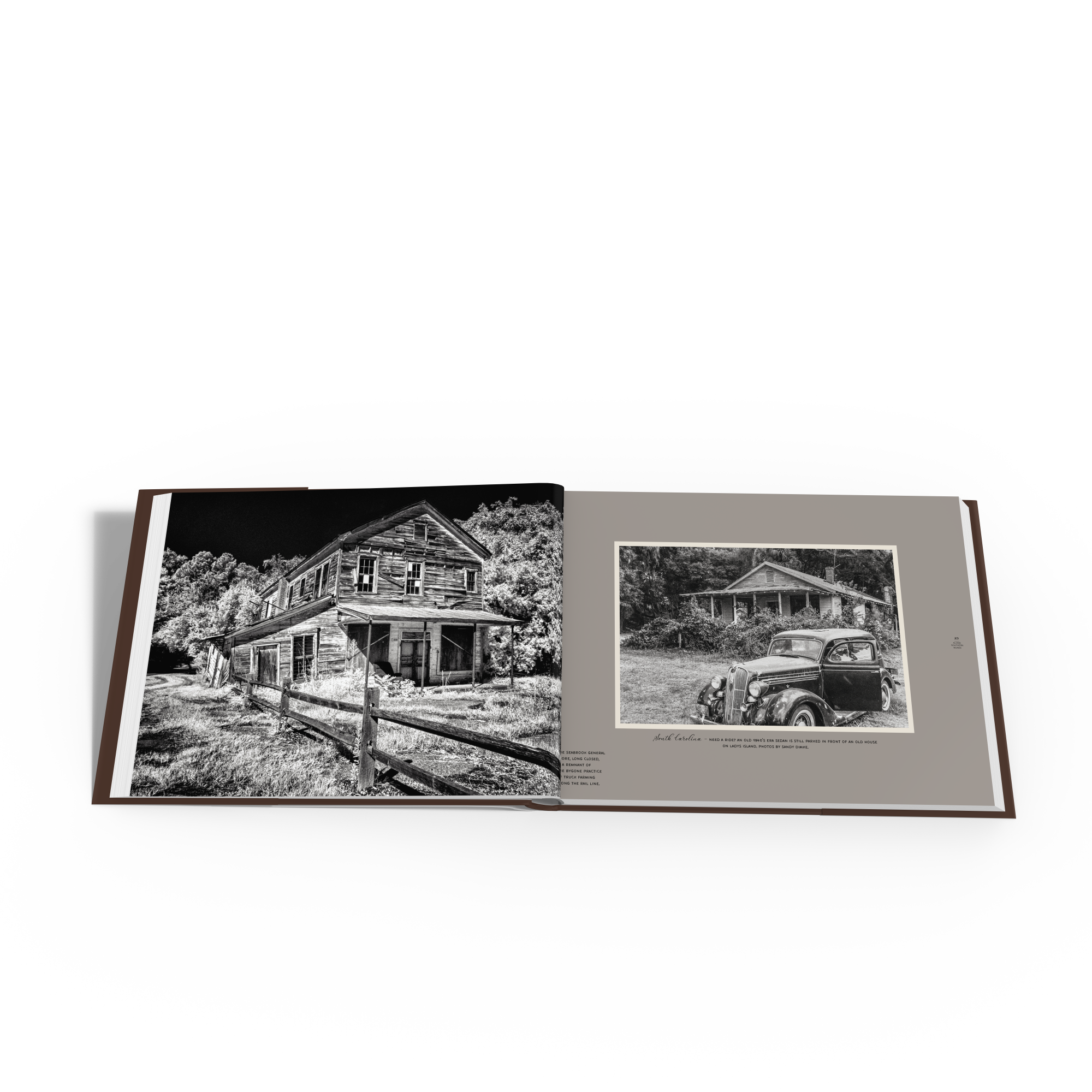 Along-Southern-Roads-Starbooks-Lydia-Inglett-Photography-Gift-Book-spread-black-and-white-house