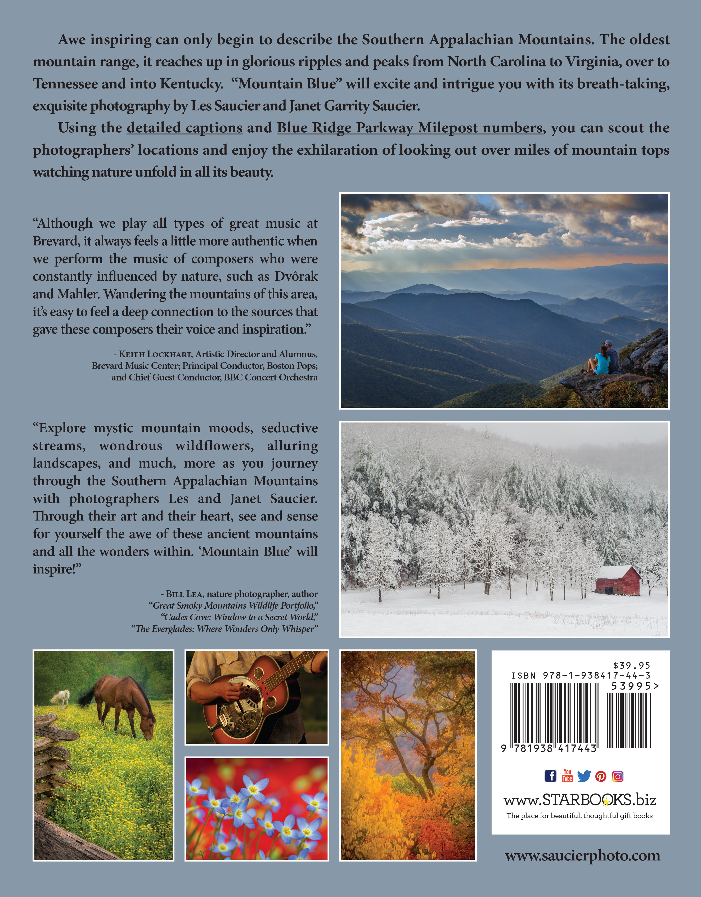 Mountain Blue Photography book of America's Southern Appalachian Mountains. Les and Janet Saucier Starbooks