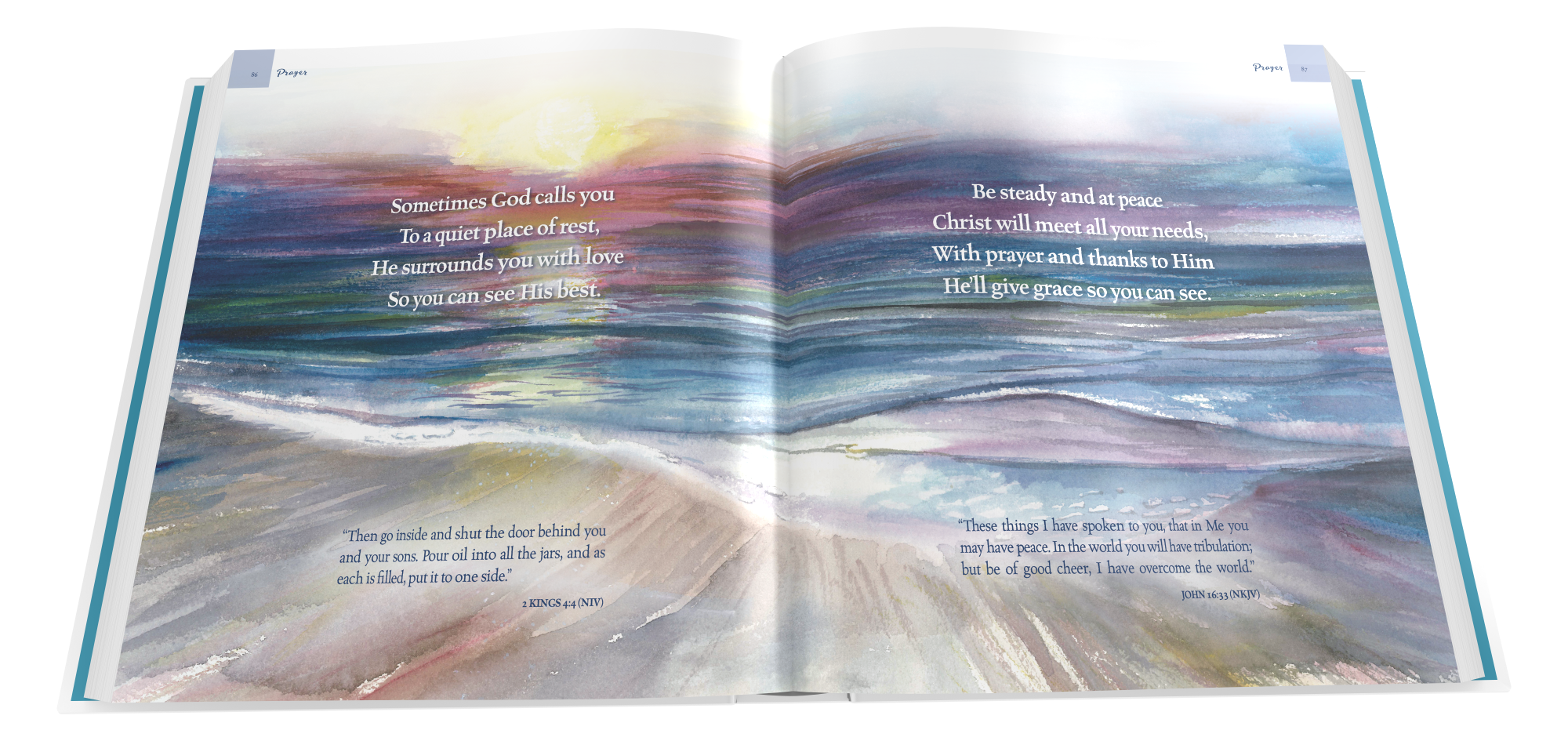 Still Before the Dawn, Inspirational book. Arranged by topic, prayer pages. Coastal watercolors. Starbooks