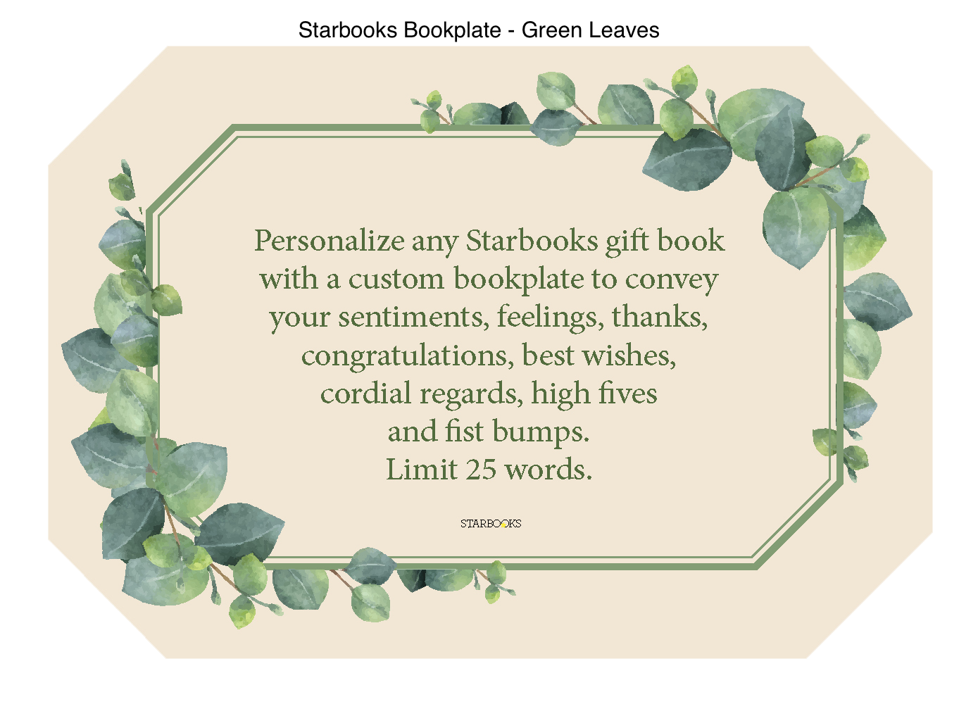 Personalized book plate, add your own message, customize your gift book purchase